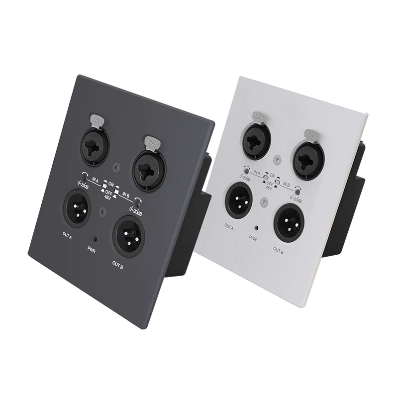 Dante 2 Ch Wall Plate Network Audio Interface