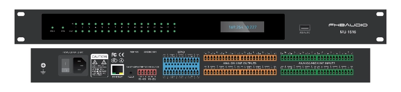 MU-1616 16*16 Dante Network Audio DSP-processor